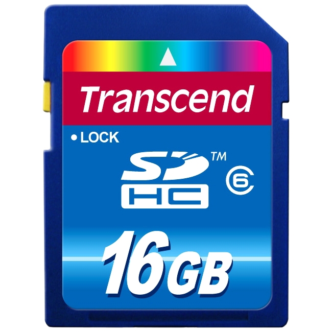 Transcend 16GB Secure Digital High Capacity (SDHC) Class 6 Card TS16GSDHC6