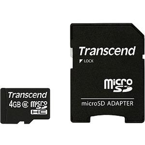 Transcend 4GB microSDHC Card (Class 6) TS4GUSDHC6