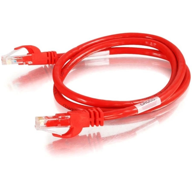 C2G 7 ft Cat6 Snagless Crossover UTP Unshielded Network Patch Cable - Red 27862