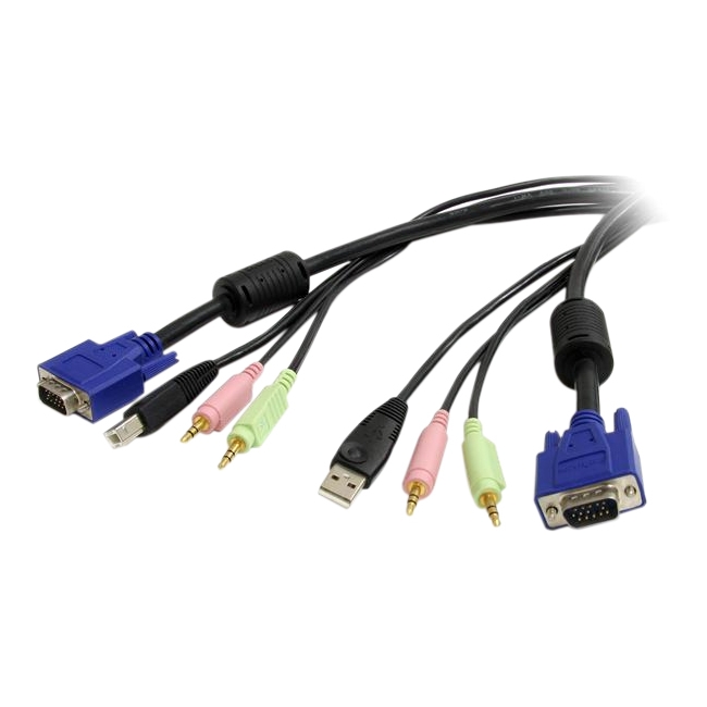 StarTech.com 6 ft 4-in-1 USB VGA KVM Switch Cable with Audio USBVGA4N1A6
