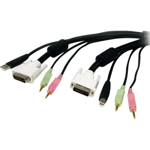 StarTech.com 4-in-1 USB DVI KVM Cable with Audio and Microphone USBDVI4N1A6