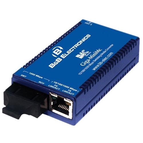 B+B Smallest, Most Reliable Gigabit Switching Media Converter 856-10735