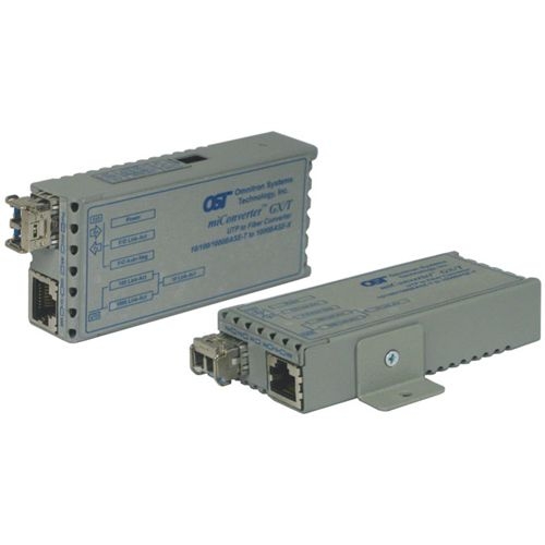 Omnitron miConverter GX/T Gigibit Ethernet to Fiber Media Converter 1230-2-1