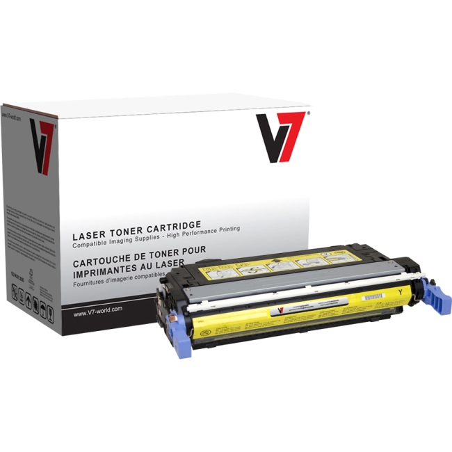 V7 Yellow Toner Cartridge, Yellow For HP Color LaserJet 4700, 4700N, 4700DN, 470 V74700Y