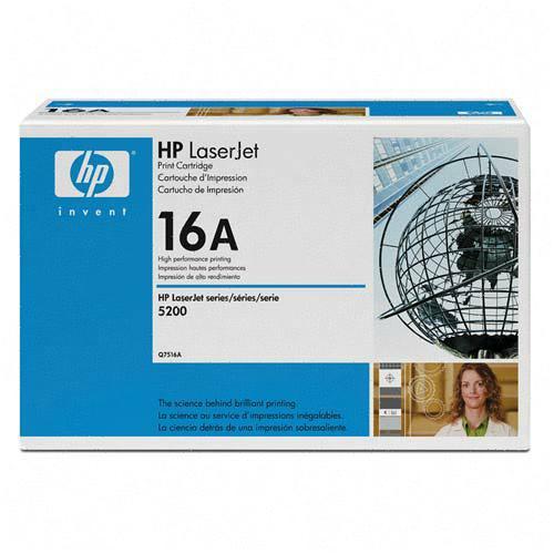HP Black Toner Cartridge With Smart Printing Technology For LaserJet 5200 Series Printers Q7516A HEWQ7516A No. 16A