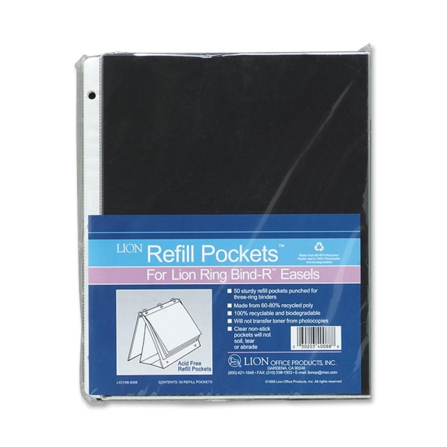 Lion Office Products Insta-Cover Ring Binder Refill Sheets 40088 LIO40088