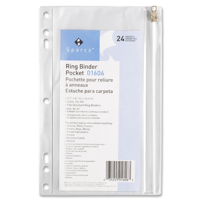 Sparco Hole Punched Ring Binder Pockets 01606 SPR01606