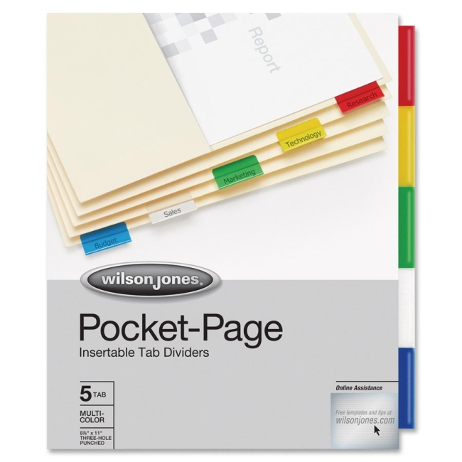 ACCO 5-Tab Pocket Indexes 53154 WLJ53154