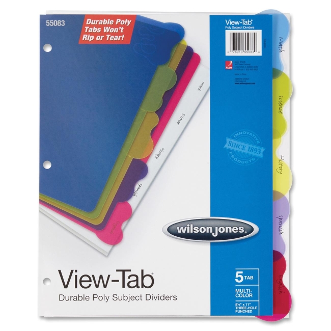 ACCO View-Tab Poly Divider without Pockets 55083 WLJ55083