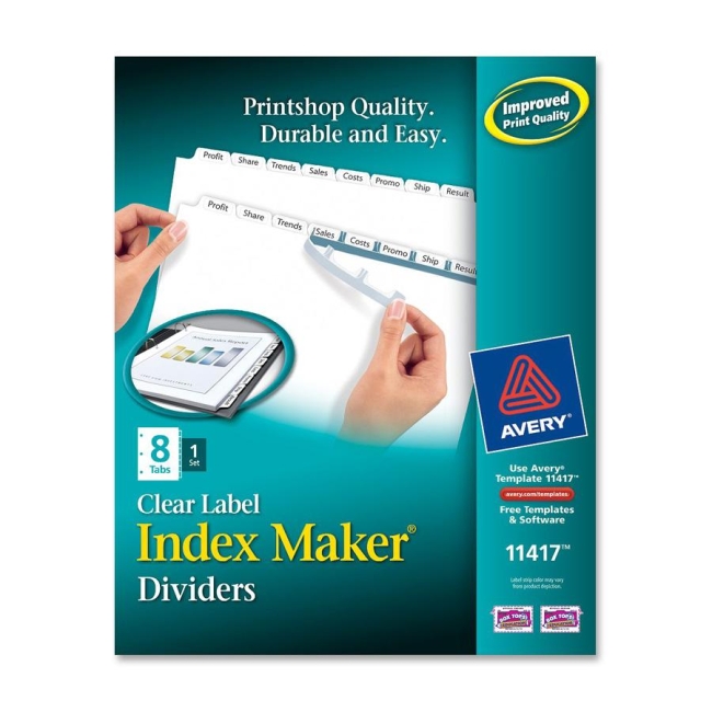 Avery Index Maker Clear Label Divider with Tabs 11417 AVE11417