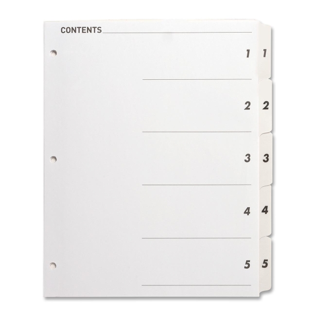 Sparco Quick Index Table Of Contents Divider 05852 SPR05852