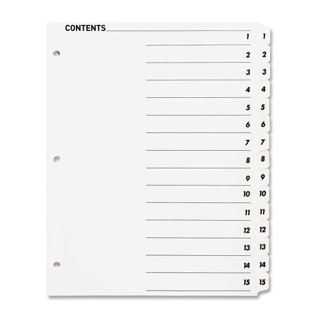 Sparco Quick Index Table Of Contents Divider 05857 SPR05857