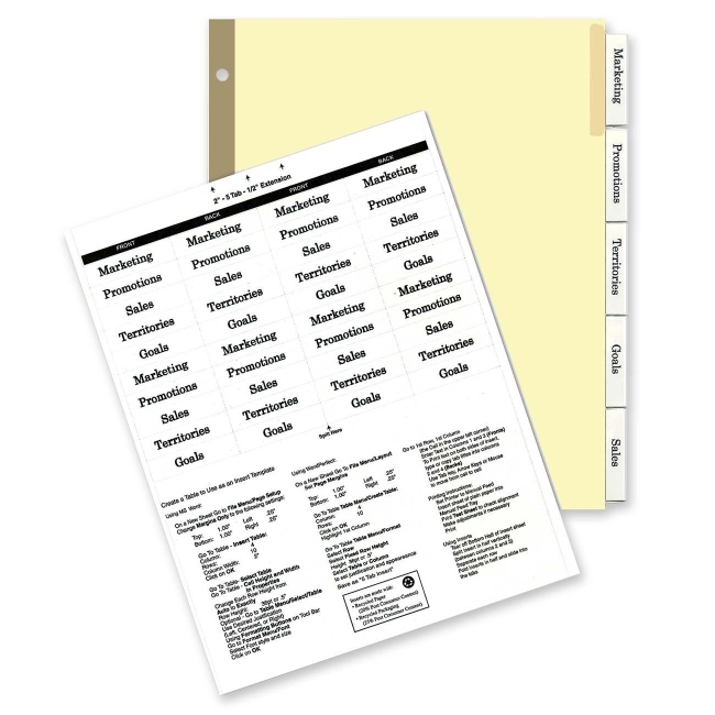 Kleer-Fax HiTech Deluxe Ring Book Index Divider 44005 KLF44005