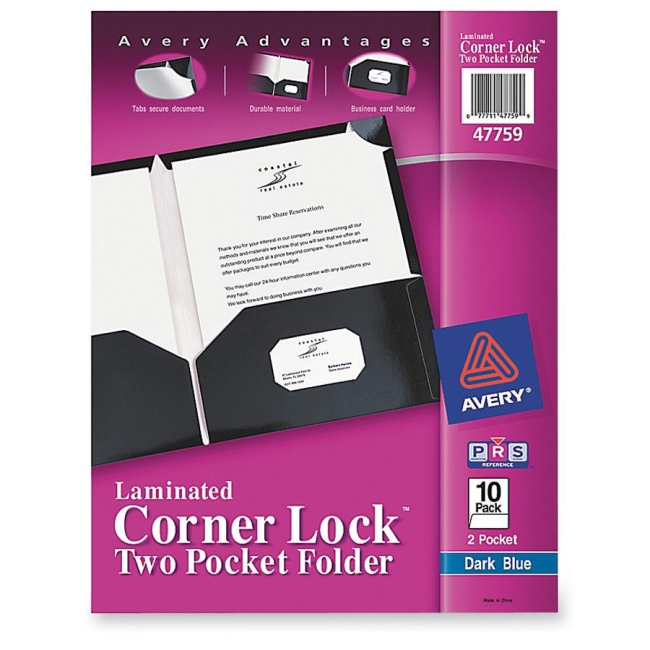 Avery Corner Lock Two-Pocket Folder 47759 AVE47759