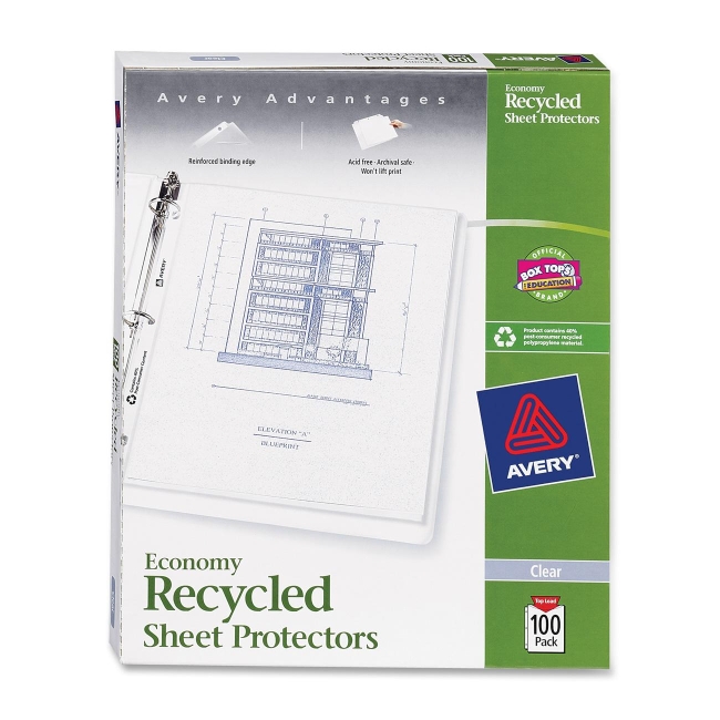 Avery Recycled Economy Weight Sheet Protector 75537 AVE75537