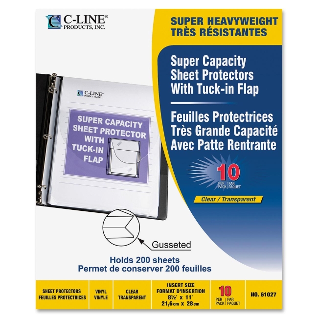 C-Line Super Capacity Sheet Protector with Tuck-in Flap 61027 CLI61027