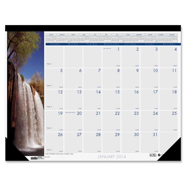 House of Doolittle Earthscapes Waterfalls of the World Desk Pad Calendar 1716 HOD1716