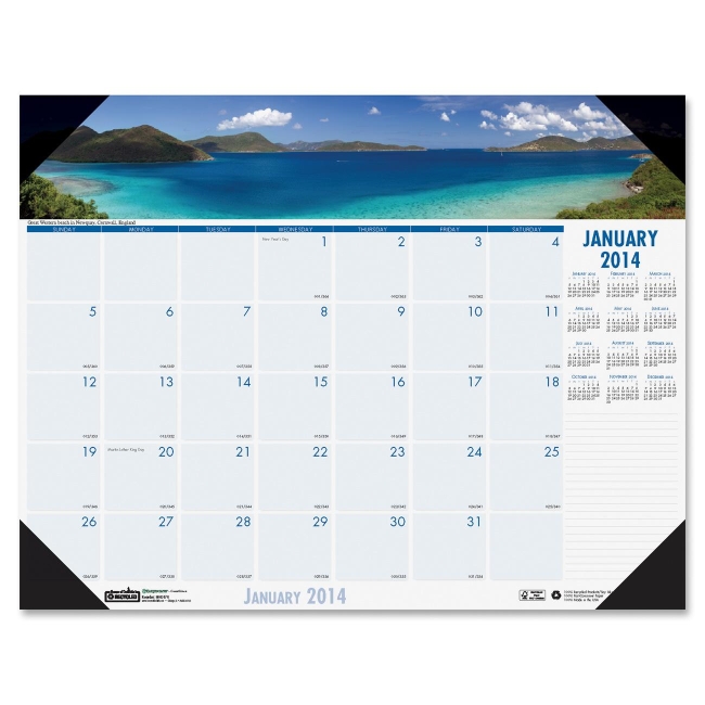 House of Doolittle Earthscapes Coastlines Desk Pad Calendar 178 HOD178