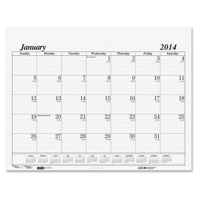 House of Doolittle Economy Desk Pad Calendar Refill 126 HOD126