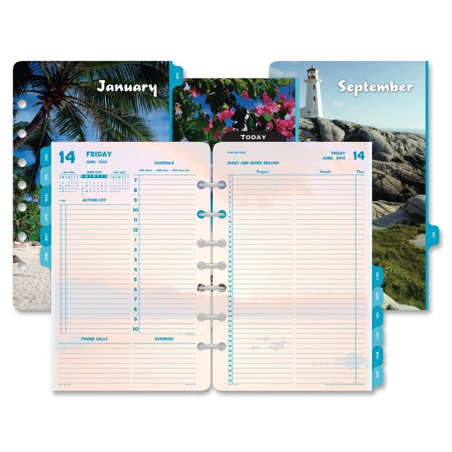 ACCO Coastlines 2 Pages Per Day Daily Refill 13180 DTM13180