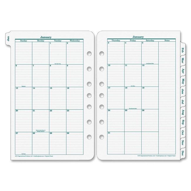 Franklin Covey Original Classic Monthly Tab 35399 FDP35399