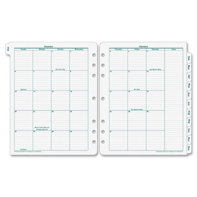 Franklin Covey Original Monarch Monthly Tab 35400 FDP35400