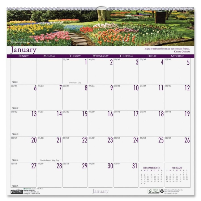 House of Doolittle Earthscapes Gardens of the World Wall Calendar 301 HOD301