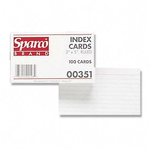 Sparco Ruled Plain Index Card 00351 SPR00351