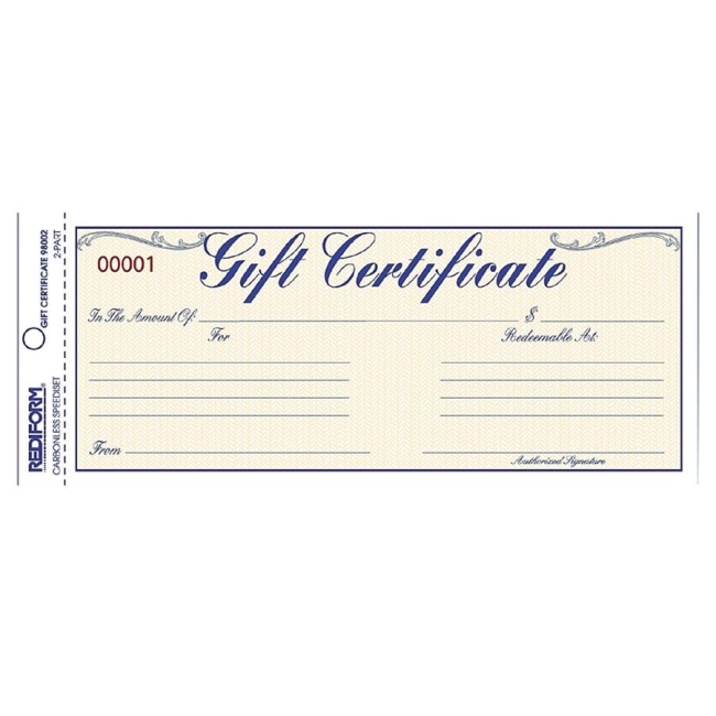 Rediform Gift Certificates With Envelopes 98002 RED98002