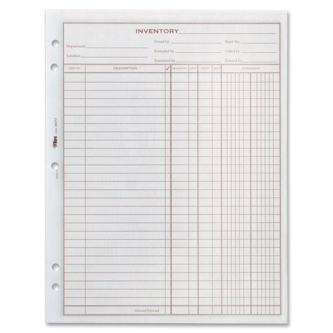 TOPS Easy Use Inventory Sheet 34771 TOP34771