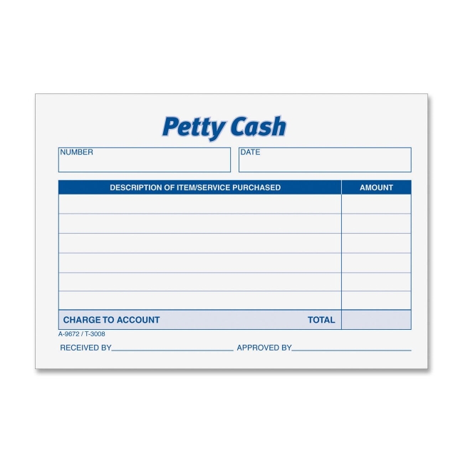 TOPS Received of Petty Cash Form 3008 TOP3008