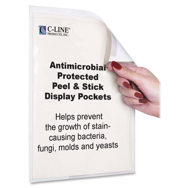 C-Line Antimicrobial Peel/Stick Pockets 36911 CLI36911