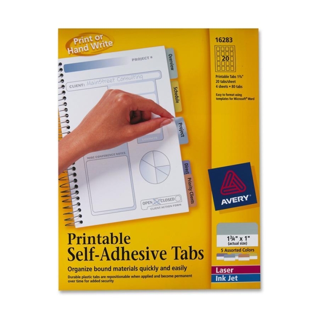 Avery Printable Self-Adhesive Tab 16283 AVE16283