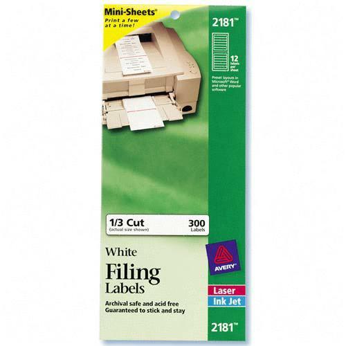 Avery Filing Mini-Sheet Label 2181 AVE2181
