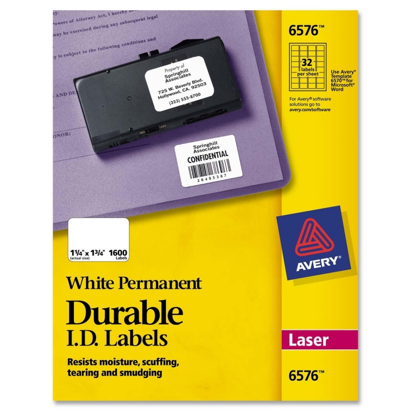 Avery Permanent Durable I.D. Label 6576 AVE6576