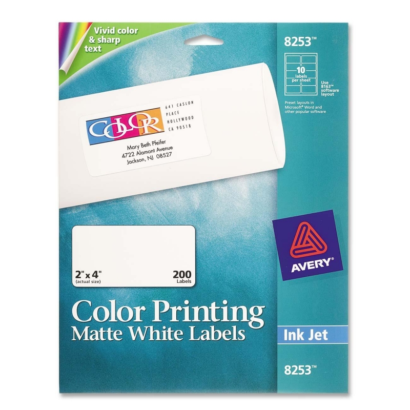 Avery Color Printing Labels 8253 AVE8253