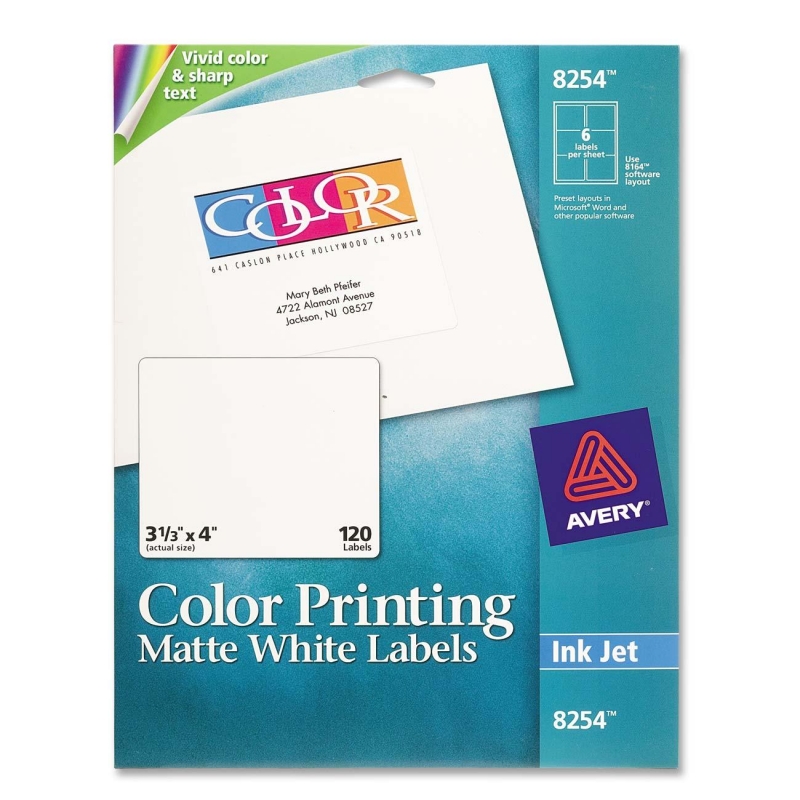 Avery Color Printing Labels 8254 AVE8254
