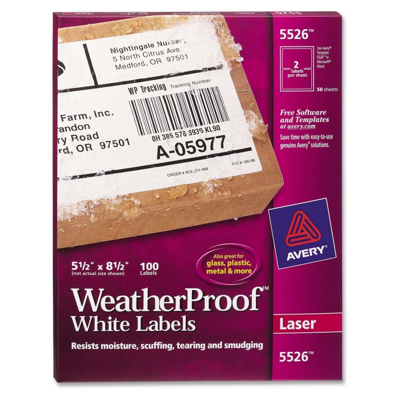 Avery Weather Proof Mailing Labels 5526 AVE5526