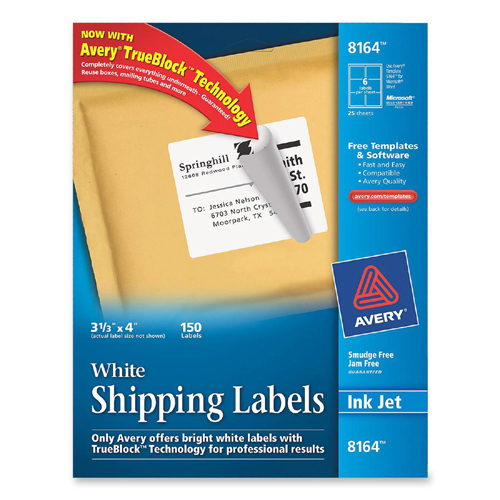 Avery White Mailing Labels 8164 AVE8164