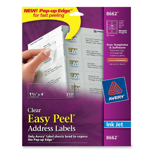 Avery Clear Inkjet Mailing Label 8662 AVE8662
