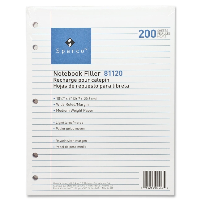 Sparco Notebook Filler Paper 81120 SPR81120