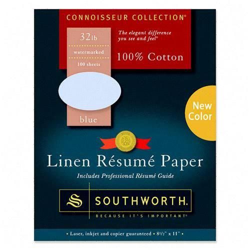 Southworth Company, Agawam, MA Linen Resume Paper RD18BCFLN SOURD18BCFLN