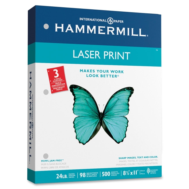 Hammermill 3-Hole Punched Laser Print Paper 107681 HAM107681