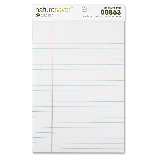 Nature Saver Recycled Legal Ruled Pad 00863 NAT00863