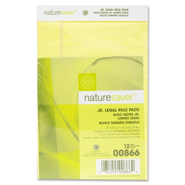 Nature Saver Recycled Legal Ruled Pad 00866 NAT00866
