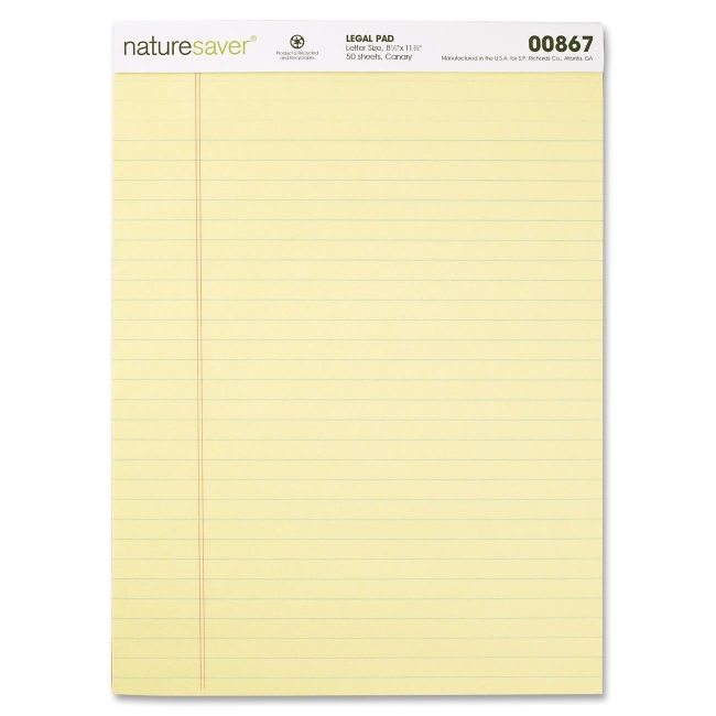Nature Saver Recycled Legal Ruled Pad 00867 NAT00867