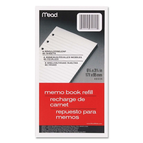 Mead Memo Book Refill Paper 46534 MEA46534