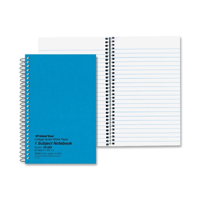 Rediform National Kolor-Kraft 1-Subject Notebook 33502 RED33502