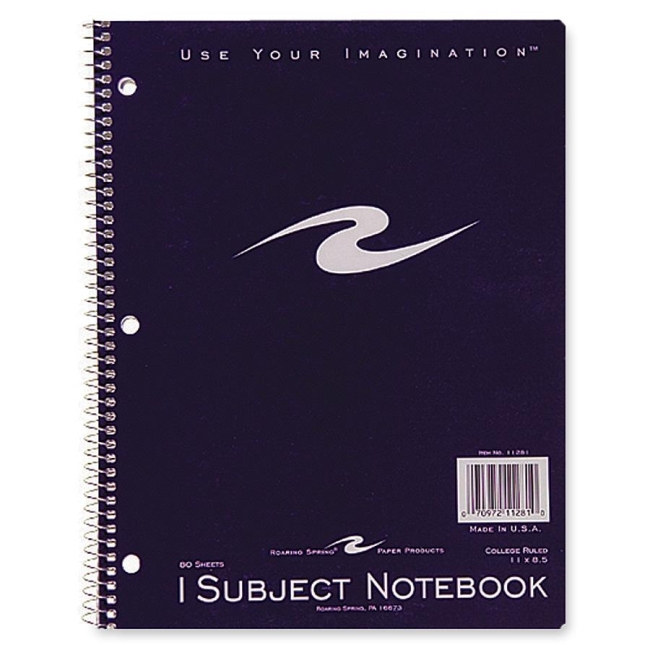 1-Subject Notebook Roaring Spring 11281 ROA11281