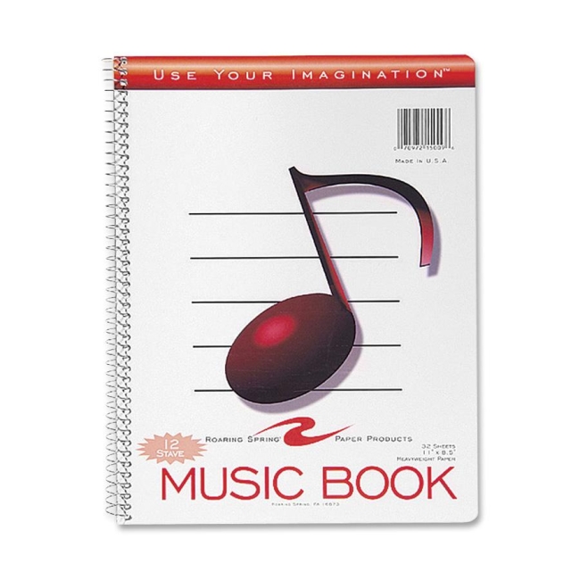 Roaring Spring 12 Stave Music Notebook 15009 ROA15009